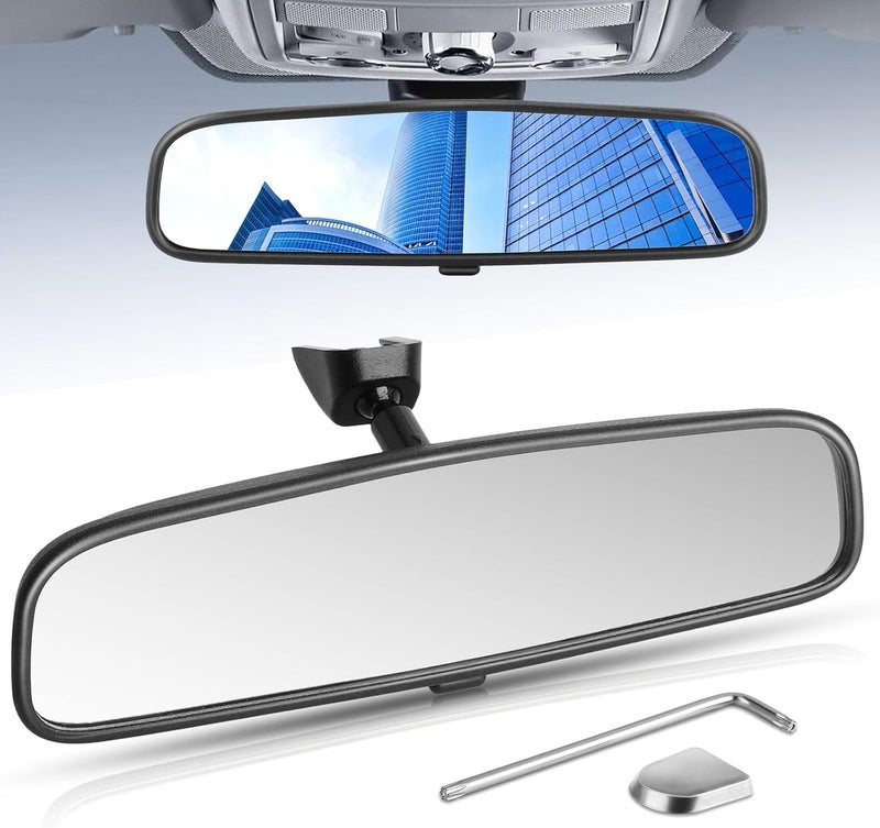 X4XZ 10.6" Rear View Mirror, Interior Rearview Mirror Universal Fit Type, Compatible with Jeep Wrangler Nissan Rogue Altima Toyota Corolla Camry Tacoma Ford F150 Focus Honda Civic Accord and More for car - Image 1